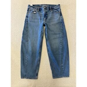 American Eagle Womens High Rise Barrel Leg Jeans Size 8